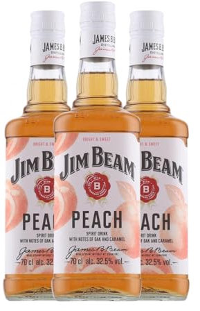 Whisky Bourbon Jim Beam Peach 70 cl (Karton mit 3 Flaschen von 70 cl)