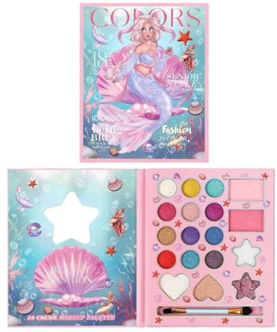 WUSJCOF Trucco per Bambini, Set per Ragazze, Trucco Lavabile, Sicuro e Non Tossico, Adatto per Natale, Compleanno, Carnevale, Regalo per Bambini sopra i 4 Anni