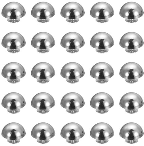 sourcing map 25 remaches redondos, picos de metal de 15 mm y tachuelas para decoración de bolsas de cuero, cinturón, ropa, zapatos, bolsos, suministros para manualidades, color plateado