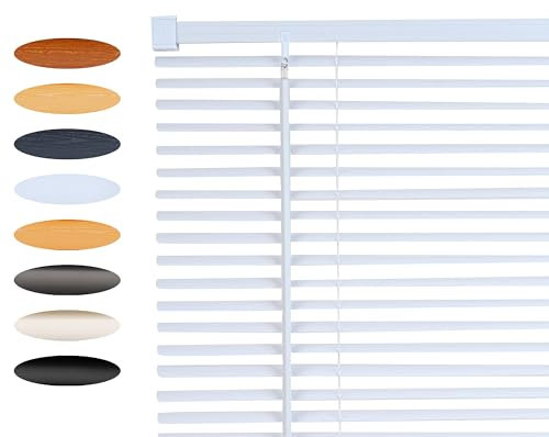 Lister Cartwright 25mm PVC Venetian Blinds Windows Blind Easy Fit Child Safety Included (White Textured, 117 cm Width x 160 cm Drop)