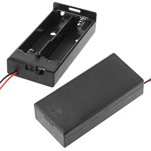 Rudiaoa 18650 Battery 3.7V Lithium Storage Box For Case 2 Slot Way Batteries Clip Holder Container With Wire Pin ON/OFF Swi