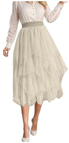 Gonna Azzurra White Ruffle Skirt Salopette Pelle Gonna Plissettata Donna Lunga Gonna a Pantalone Donna Gonna con Fiocco Donna Gonna Donna Colorata Leggings con Gonna Donna Colorati