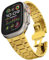 TWRQA Correa de acero inoxidable para Apple Watch Ultra 2 Band 49 mm 45 mm 44 mm 42 mm, correa de metal con cierre plegable para Apple Watch Series 9 8 7 6 5 4 3 2 1 Ultra/Ultra 2 Men(AP-Gold)