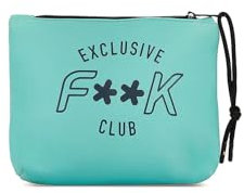F**K Pochette verde acqua per uomo e donna con stampa logo UNI