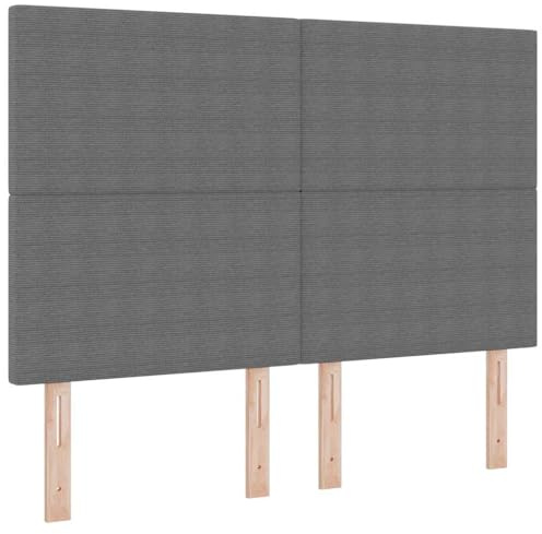 vidaXL Kopfteil Hellgrau 144 cm Cordstoff | Schlankes Design mit klaren Linien, Weicher Cordstoff für deinen Komfort, Spar dir Platz und bleib schlank