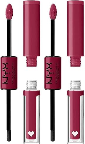NYX Professional Makeup Lipgloss, Hochpigmentierte und langanhaltende Formel, Nicht abfärbend, Shine Loud, 16 Goal Getter (Packung mit 2)