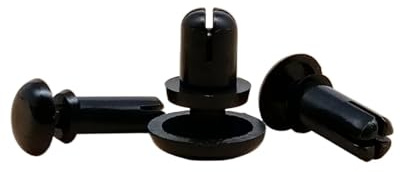 50 pezzi 2 mm 2,6 mm 3 mm 3,5 mm 4 mm 5 mm 6 mm bianco nero tipo R in nylon plastica pressa rivetto vite tubo di espansione ancoraggio spina for scheda PC(Black,3.2mm,M2.6 2.6mm)