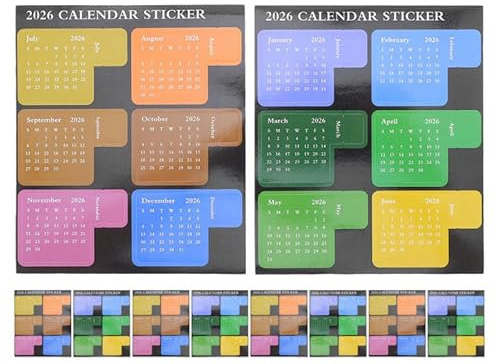 Operitacx Selbstklebende Kalenderregister 2026-10 Blatt X 5 Sets Mehrfarbige Monatsplaner Index Aufkleber FüR Planer Journal Und NotizbüCher Diy Organisation