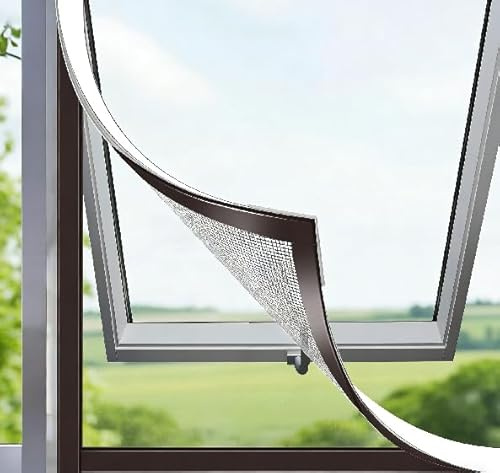 MLEJU Fliegengitter Fenster Magnet, DIY Insektenschutz Magnetfenster, Zuschneidbar bis 120 x 130 cm, Einfache Montage ohne Bohren, Magnet Rahmen für Fliegengitter Fenster, Glasfaser-Mesh