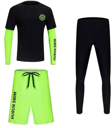Combinaisons de Plongée pour Homme, Combinaison Plongée Homme Ensemble Trois Pièces de Surf Homme, Combinaison de Plongée Manches Longues + Pantalon Chauffant, Anti-UV et à Séchage Rapide