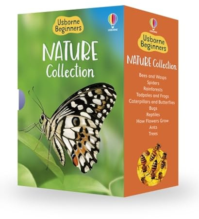 Usborne Beginners Nature 10 Books Box Set Collection (Reptiles, Rainforests, Trees, How Flowers Grow, Spiders, Bugs, Ants & MORE!)