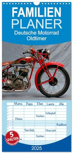 Familienplaner 2025 - Deutsche Motorrad Oldtimer mit 5 Spalten (Wandkalender, 21 cm x 45 cm), CALVENDO: Mechanische Legenden (CALVENDO Mobilitaet)