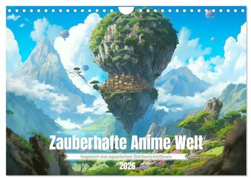 Zauberhafte Anime Welt (Wandkalender 2026 DIN A4 quer), CALVENDO Monatskalender: Eine Reise durch die Welt der japanischen Zeichentrickfilme (CALVENDO Kunst)