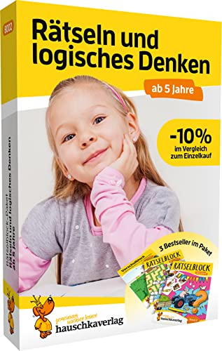 Rätselblock-Paket ab 5 Jahre - Rätseln und logisches Denken: 3 bunte Rätselbücher mit Förderung die Freude macht (Übungshefte-Pakete für Kindergarten und Vorschule, Band 8002)