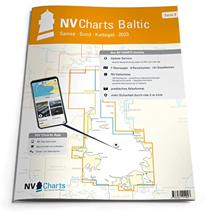 NV Charts Seekarte Ostsee Serie 3 - Samsö - Sund - Kattegat - Seekarte für Dänemark und Schweden im Atlas Format