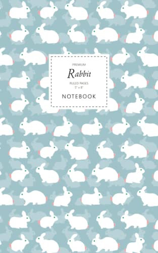 Rabbit Notebook - Ruled Pages - 5x8 - Premium (Ocean Grey)