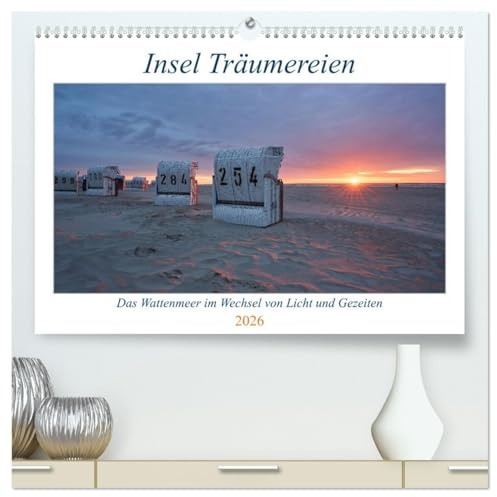 Insel Träumereien (hochwertiger Premium Wandkalender 2026 DIN A2 quer), Kunstdruck in Hochglanz: Ein Spaziergang an Spiekeroogs Stränden im Wechsel der Gezeiten. (CALVENDO Natur)