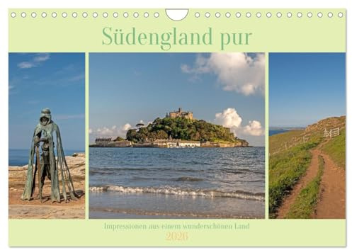 Südengland pur (Wandkalender 2026 DIN A4 quer), CALVENDO Monatskalender: Wunderschöne Aufnahmen von Südengland/Cornwall und dem Dartmoor. (CALVENDO Orte)