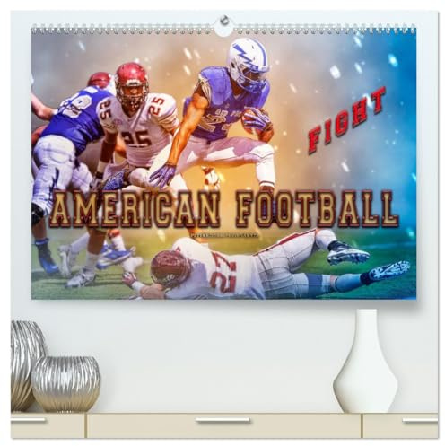 American Football - Fight (hochwertiger Premium Wandkalender 2026 DIN A2 quer), Kunstdruck in Hochglanz: American Football, Teamsport der ... in Wasserfarben-Technik. (CALVENDO Sport)