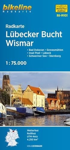 Radkarte Lübecker Bucht Wismar (RK-MV01): Bad Doberan – Grevesmühlen – Insel Poel – Lübeck – Schweriner See – Sternberg (Bikeline Radkarte)