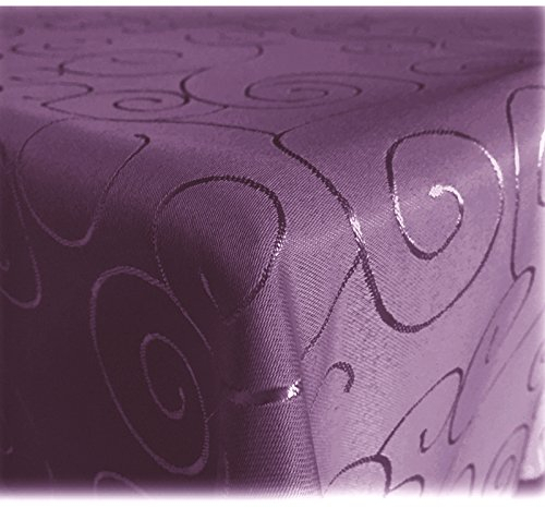 JEMIDI Tischdecke Ornamente Seidenglanz Edel Tisch Decke Tafeldecke 31 Größen und 7 Farben Lila 135x180