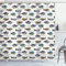 Moderner Duschvorhang von ambesonne, Cartoon Busy Urban Szene mit Wolkenkratzer Flugzeuge Apartments Downtown Illustration, Stoff Badezimmer Decor Set mit Haken, multicolor, Textil, Multi 9, 69W x 84L