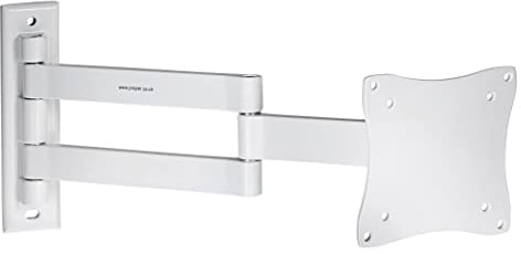 ProperAV Soporte de Pared Blanco para TV de 13 Pulgadas, 19 Pulgadas, 22 Pulgadas, 23 Pulgadas, 24 Pulgadas, 28 Pulgadas, inclinación de 70° VESA MAX 100 x 100