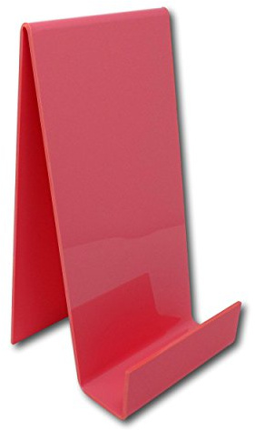 EPOSGEAR XL Extra Large Plastic Acrylic Perspex Book Plate Retail Display Stand Holder - Perfect for Schools, Nurseries, Libraries etc (Raspberry Sherbet)