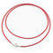 Glory Qin Red Silk Braided Rope Chain 925 Silver Plated Clasp Leather Cord Chain Necklace Rope (1.0 mm, 18 Inches)