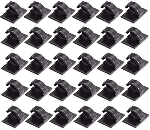 Kabelhalter Clip Kabelaufhänger Kabelbefestigung Kabelklemme Kabelbinder Kabelführung Kabelclip SELBSTKLEBEND (50x Stück)