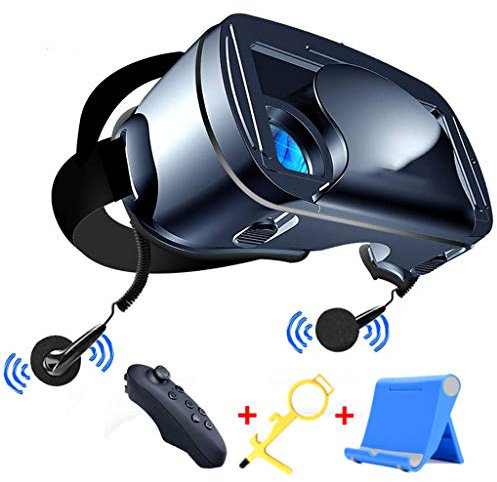 LPWCA Occhiali VR,Visori Realtà Virtuale per Cellulari Universale con Telecomando Bluetooth E Cuffie Auricolari,Compatibile con Smartphone da 5,0 A 7,0 Pollici