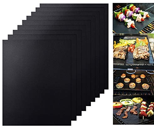 Tapis de Cuisson, Tapis de Cuisson pour Barbecue et Feuilles Anti-adhérent de BBQ et Feuilles de Cuisson réutilisable pour les barbecue à gaz, Charbon ou électriques, PFOA-free ( Set de 9, 40cm*33cm)