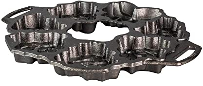 Lodge BWHW Moule à pâtisserie en fonte Motif couronne de Noël Noir