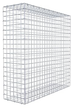 GABIONA Gabione 100 × 100 × 30 cm (L x H x T) – Steinkorb aus 4 mm Draht, Maschenweite 5 × 5 cm, C-Ring Verschluss + Gratis-Zange – ideal für Sichtschutz, Gabionenzaun, Gartenmauer und Steinkorbwand