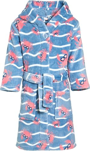 Playshoes Unisex Kinder Fleece-Bademantel Morgenmantel, Krebs, 146/152