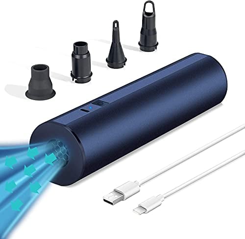 BEAUTYOVO Electric Air Pump - Cordless Battery Powered Inflatable & Deflatable Pump for Paddling Pool, Airbed, Camp Mattress, Chair, Sofa & More - Includes 4 Nozzles & USB Charging Cable