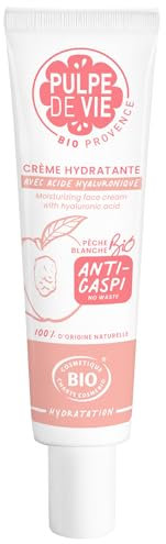 Pulpe de Vie - Crème Hydratante Visage THE Cream 40ml - Anti-gaspi ! Pêche - Peau Douce et Hydratée - Ingrédients Végétaux - Acide Hyaluronique