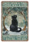 DAIERCY Cartello vintage divertente con gatto nero C'era una volta c'era una ragazza che amava i gatti in metallo per cucina, giardino, garage, bagno, decorazione da parete 20 x 30 cm