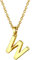 Bestyle Buchstaben Anhänger Gold Halskette Damen Schmuck aus Edelstahl Women Necklace Initialen Kette 45-50cm buchstabe w