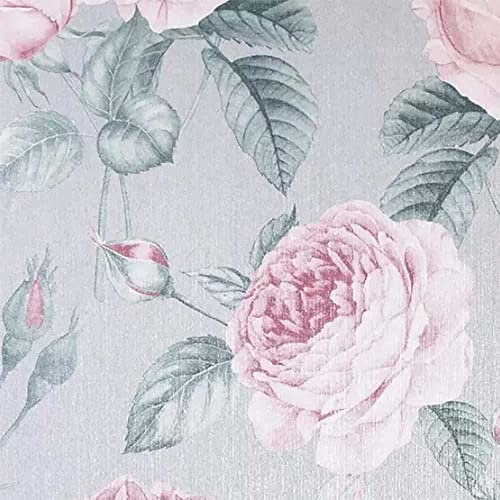 Vintage Rose Wallpaper Paste The Wall Vinyl Glitter Grey Pink