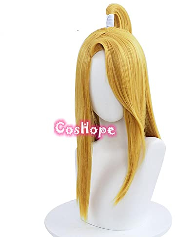 WHBHD Deidara Cosplay Männer Lange goldene gelbe Perücke Cosplay Anime Cosplay Perücke Hitzebeständige synthetische Perücken