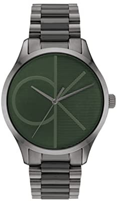 Calvin Klein Analog Quarzuhr Für Männer und Frauen Kollektion Iconic mit Graues Edelstahlarmband - 25200164