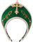 Renaissance Mittelalter Tudor Queen Kopfschmuck für Damen Anne Boleyn Stirnband Elizabethan Royal Coronet Kapuze Tiara Hut (Grün)