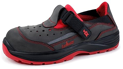 EuroRoutier Hybrid Maine Red Gray, Sandales de sécurité certifiées S1 SRC, rouge, 44 EU
