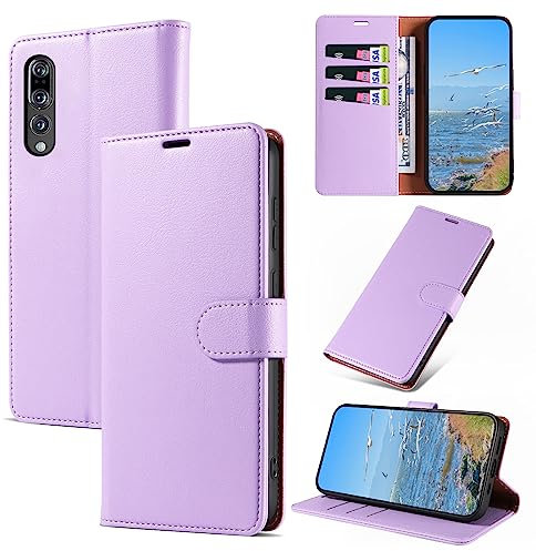 KKEIKO Cover per Huawei P20 PRO, Antiurto Custodia in PU Pelle con Slot per Porta Carte, Magnetico Protettiva Cover per Huawei P20 PRO, Viola