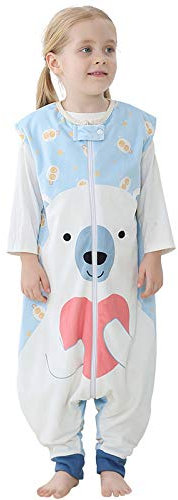 HAHASHOW Baby Schlafsack mit Füßen Mädchen und Junge Schlafstrampler Schlafsack mit Beinen 1-3 Jahre Bär
