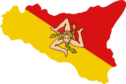 outlaw-rats Sizilien Aufkleber Flagge Fahne - PKW Motorrad PC Quad Modellautos Landkarte Urlaub Koffer WM EM A6