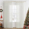MIULEE Voile Gardinen Vorhänge mit Schlaufen Leineneffekt Halbtransparent Vorhange Elegant Einfach Leinenoptik für Wohnzimmer Schlafzimmer 2er Set, 140×160(H×B), Weiß