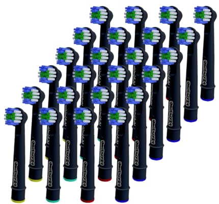 OneBuy24 - Aufsteckbürsten kompatibel mit Oral-B elektrischen Zahnbürsten - Kompatibel mit Precision Clean, Vitality, Professional Care, (24 Stück Schwarz)
