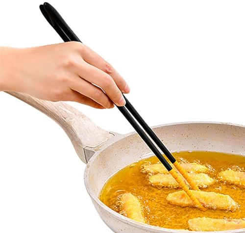 Palillos de cocina largos antiquemaduras, resistentes al calor, silicona antideslizante, para olla caliente, freír tempura, carne a la parrilla